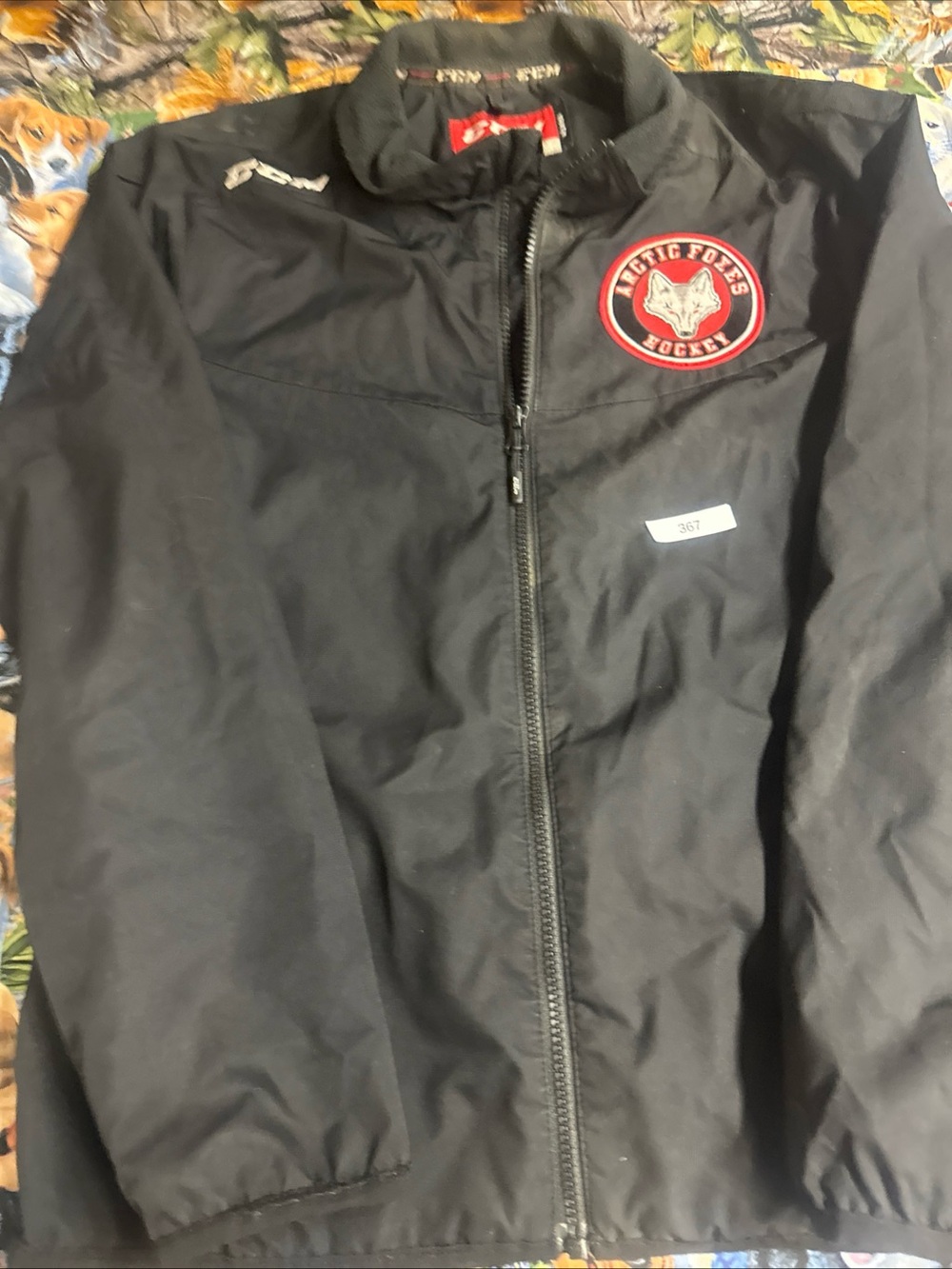 CCM Black Windbreaker Jacket with Athletic team  patch